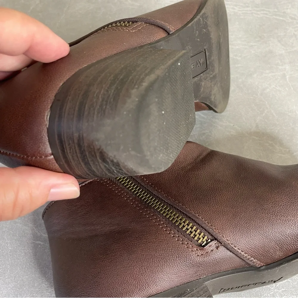UNIONBAY “Holly” Chestnut Faux Leather Ankle Boots